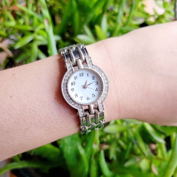 Classic Silver Rhinestone Watch - Picture 1 of 10